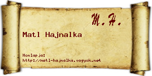 Matl Hajnalka névjegykártya
